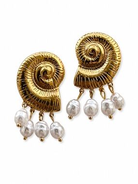 SeaShell Pearl Drop Earrings - Women Jewelry